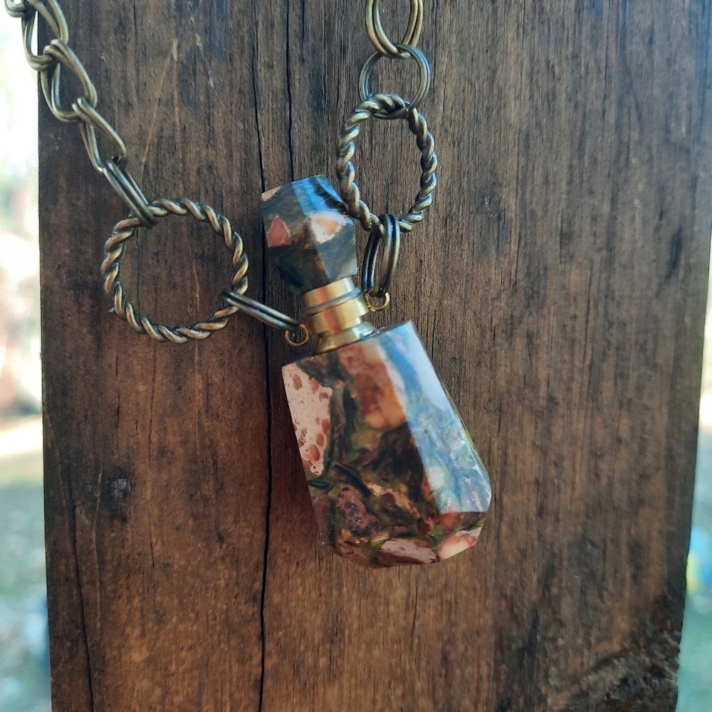 Bronze Orange Sea Sediment Vial Necklace - Picture 4 of 15